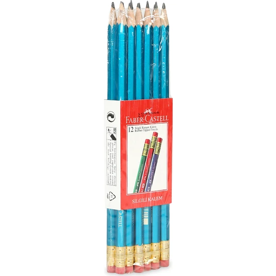 Faber-Castell Köşeli Silgili Kurşunkalem 12'li