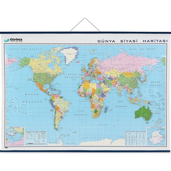 Gürbüz Dünya Siyasi Haritası 100 X 140 Cm 22024