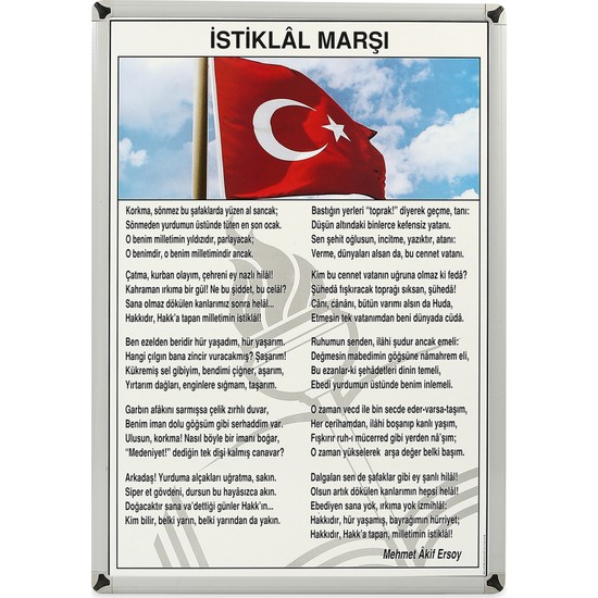 Akyazı 50x70 İstiklal Marşı (Metal Çerçeve)