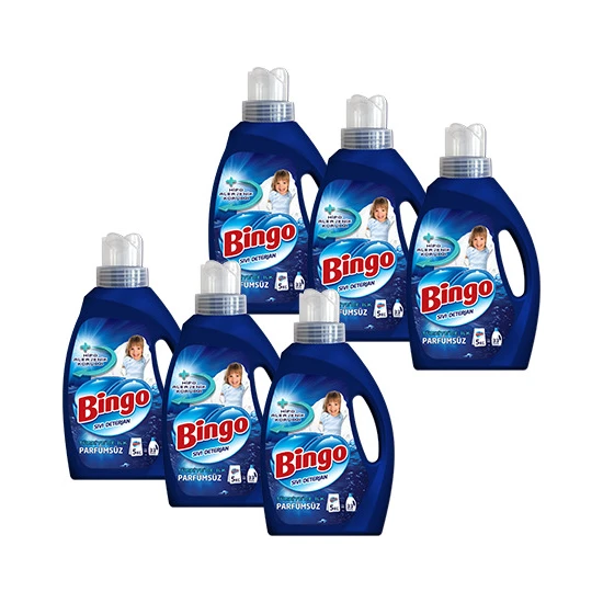 Bingo Matik Sıvı Deterjan Parfümsüz 975 ml - 6'lı Set