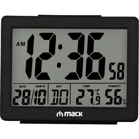 MACK MCT-8017 BL Siyah Dijital Alarmlı Masa Saati