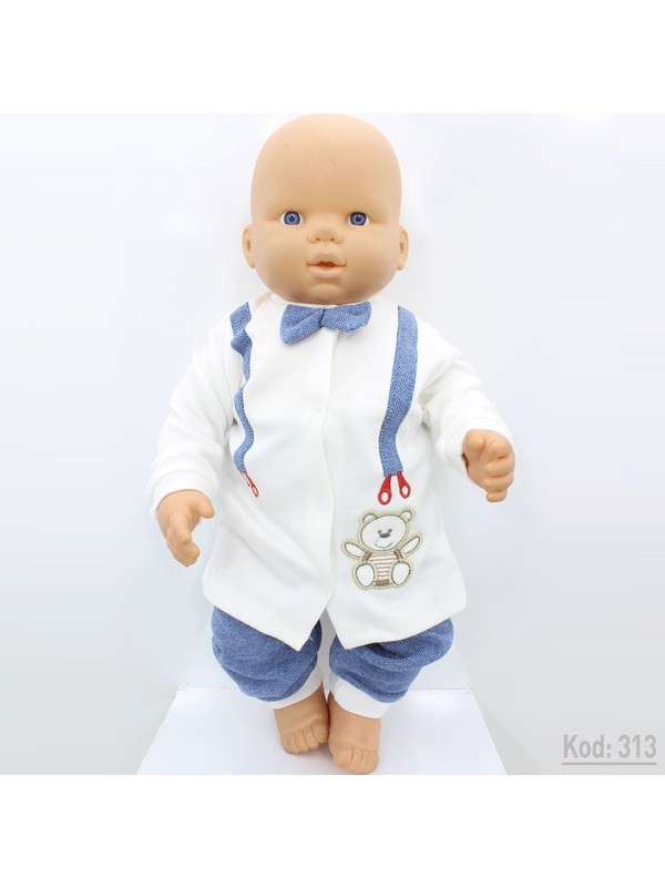 Nurhas Ayıcıklı Papyonlu Bebek Takımı K313 62 Cm 03 Ay Fiyatı