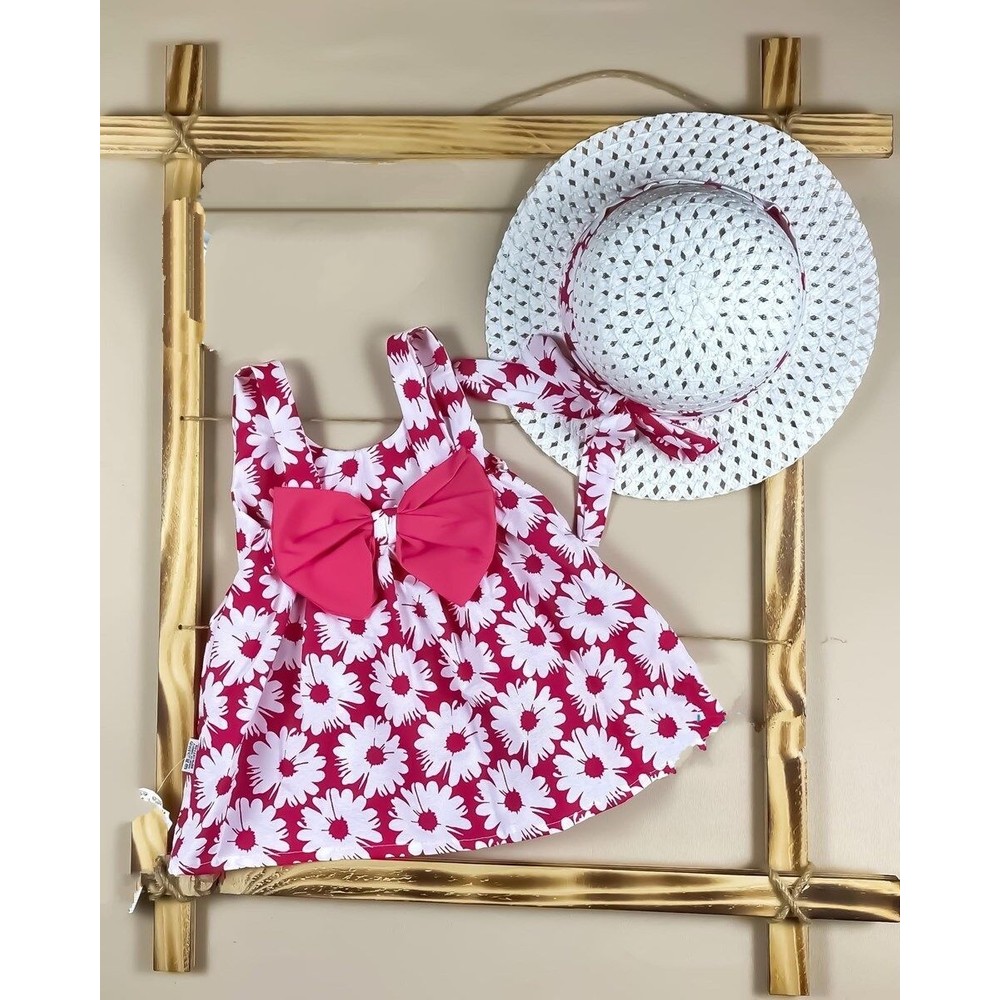 Masal Dünyası Bursa Papatya Desenli Şapkalı Kız Bebek Elbise Fiyatı