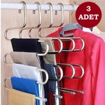 Carat Home 5 Katlı Pantolon Eşarp Askısı Metal 3 Adet