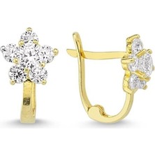 Safderun Takı Altın Papatya Çocuk Küpesi