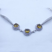 Motif Silver Yeşil Taşlı Gümüş Bileklik