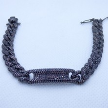 Motif Silver Siyah Taş Detaylı Gümüş Bileklik