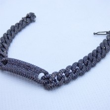 Motif Silver Siyah Taş Detaylı Gümüş Bileklik