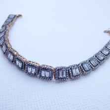 Motif Silver Rose Baget Kesim  Gümüş Bileklik