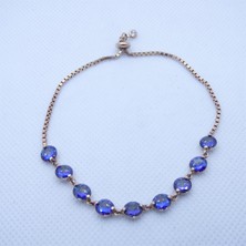 Motif Silver Mor Taşlı Rose Gümüş Bileklik