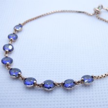 Motif Silver Mor Taşlı Rose Gümüş Bileklik