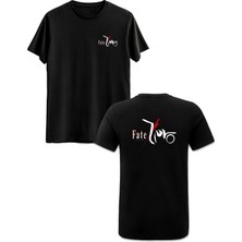 Fate /zero Anime Ön Arka Baskılı Siyah Tshirt