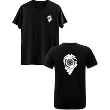 Ghost In The Shell Ön Arka Baskılı Siyah Tshirt