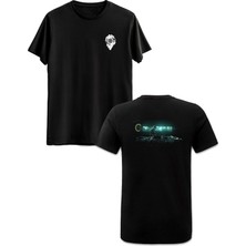Ghost In The Shell Ön Arka Baskılı Siyah Tshirt
