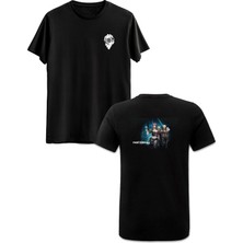 Ghost In The Shell Ön Arka Baskılı Siyah Tshirt