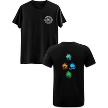 Avatar The Last Airbender Ön Arka Baskılı Siyah Tshirt