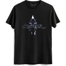 Avatar The Last Airbender Anime Baskılı Siyah Tshirt