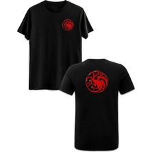 Dragon Ön Arka Baskılı Siyah Tshirt