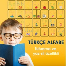 Sihirli Tahta Alfabe Türkçe Görselli 70 x 105 cm + Kalem