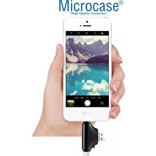 Microcase Type-C Lightning Micro USB Telefonlar Için Sd Kart Okuyucu Flash Disk Adaptör AL2743 Beyaz