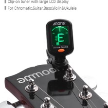 Aroma AT-01A Dönebilen Clip-Tuner Kromatik Gitar Bas