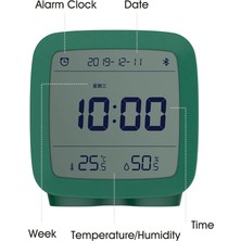Qingping Bt Çalar Saat Sıcaklık Nem Izleme Gece Lambası 3'ü 1 Arada Çok Fonksiyonlu Saat App Cgd1 ile Çalışmak
