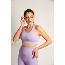 Sporcum Dikişsiz Kadın Lila Seamless Spor Büstiyer Bra – Lilium Serisi HBKBRALLM1001