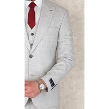 Jan Carlucci Slimfit Yelekli Drop 6 Takım-Gri