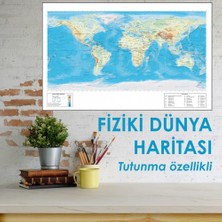 Sihirli Tahta Dünya Fiziki Harita 75 x 116 cm