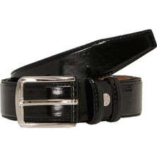 ALTINYILDIZ CLASSICS Erkek Siyah Klasik Desensiz Rugan Takım Elbise Kemeri