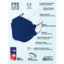 Akeso F95 (N95) Ffp2 Premium Kore Tipi Ce-Iso Sertifikalı Tek Paketli Maske 10 Adet Lacivert