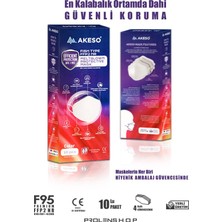 Akeso F95 (N95) Ffp2 Premium Kore Tipi Ce-Iso Sertifikalı Tek Paketli Maske 10 Adet Lacivert