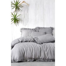 Ecocotton Miranda Çift Kişilik Nevresim Takımı %100 Keten Gri 200X220 cm