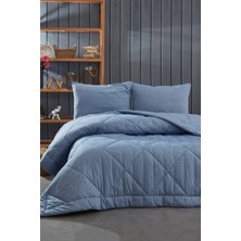 Komfort Home Çift Kişilik %100 Pamuk Kumaş Silikon Dolgulu Yorgan+Yastık /g8