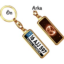 Hediye Zengini Kişiye Özel Mazda Parıltı Kahverengi Logo Tema Plaka Anahtarlık