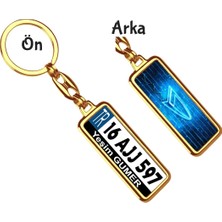 Hediye Zengini Kişiye Özel Daihatsu Neon Mavi Logo Tema Plaka Anahtarlık