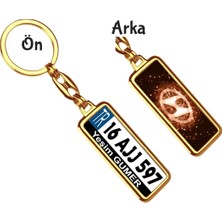 Hediye Zengini Kişiye Özel Hyundai Kahverengi Parıltı Logo Tema Plaka Anahtarlık