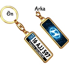 Hediye Zengini Kişiye Özel Hyundai Mavi Parıltı Logo Tema Plaka Anahtarlık