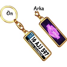 Hediye Zengini Kişiye Özel Harley Davidson Neon Mor Logo Tema Plaka Anahtarlık