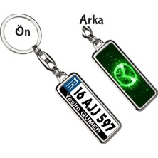 Hediye Zengini Kişiye Özel Mazda Parıltı Koyu Yeşil Logo Tema Plaka Anahtarlık