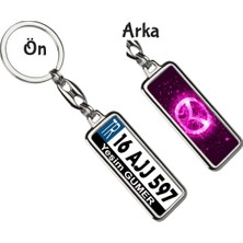 Hediye Zengini Kişiye Özel Mazda Parıltı Violet Logo Tema Plaka Anahtarlık