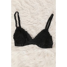 Aysemin Siyah Kadın Desteksiz Balensiz Spor Sütyen