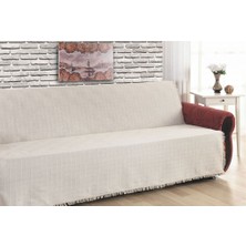 Buldan Pamuklu Koltuk Örtüsü Kolsuz Takım (3+3+1+1) - Krem - Kolsuz Takım