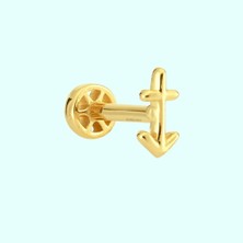Sembol Gold Altın Çapa Tragus Piercing 14 Ayar