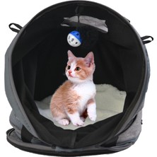 Pet Home 3-In-1 Katlanabilir Kedi Tüneli / Ev / Taşıyıcı Kapalı Açık Oyun Eğlenceli Top (Yurt Dışından)