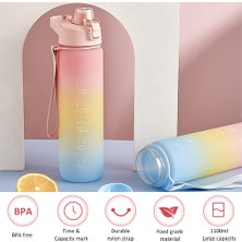 KKmoon 1100ML Zaman Işaretleyicili Spor Su Şişesi Bpa  (Yurt Dışından)