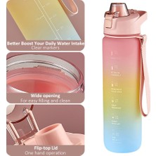 KKmoon 1100ML Zaman Işaretleyicili Spor Su Şişesi Bpa  (Yurt Dışından)