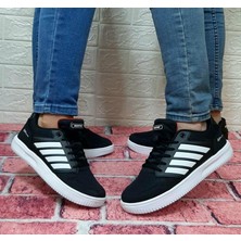 Bestof 074 Siyah Sneaker Düz Taban Hafif Rahat Spor Çift Ayakkabısı