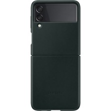 Samsung Galaxy Z Flip3 Leather Cover Kılıf - Haki Yeşil