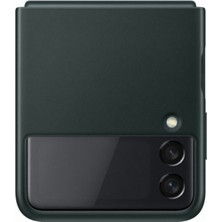 Samsung Galaxy Z Flip3 Leather Cover Kılıf - Haki Yeşil